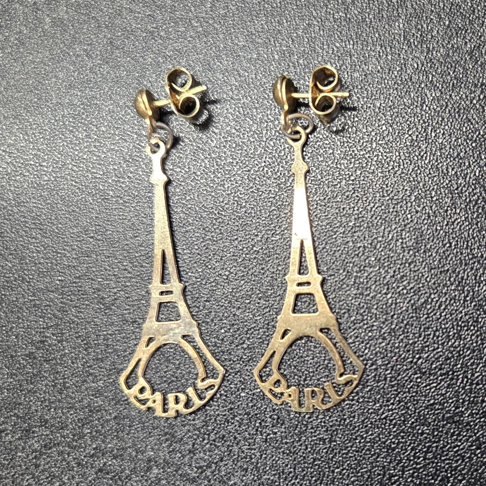 Eiffel Tower Paris Earrings, gold
